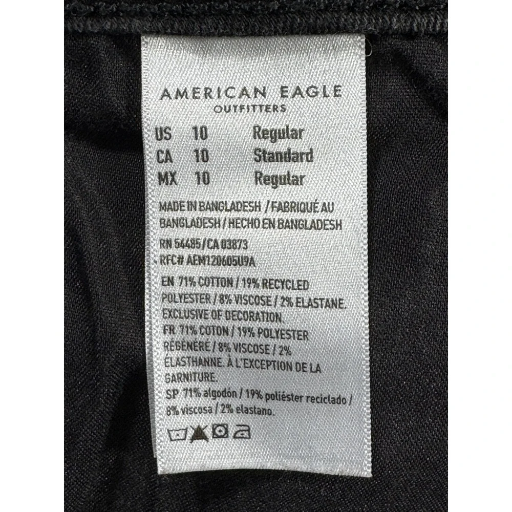 American Eagle Womens Kick Boot Next Level Stretch Black Jeans 10 Meas: 31x31